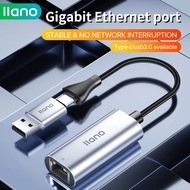 llano Free Drive1000Mbps USB 3.0 to Ethernet Adapter Gigabit  100/1000Mbps RJ45 Lan Network Card For Laptop Switch TV box Projector