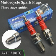 WORBEN Racing Spark Plugs Three Electrode A7TC D8TC For GY6 CG 50 70 110 125 150cc Motorcycle ATV Scooter Dirt Bike Go Kart Motorcycle Accessories