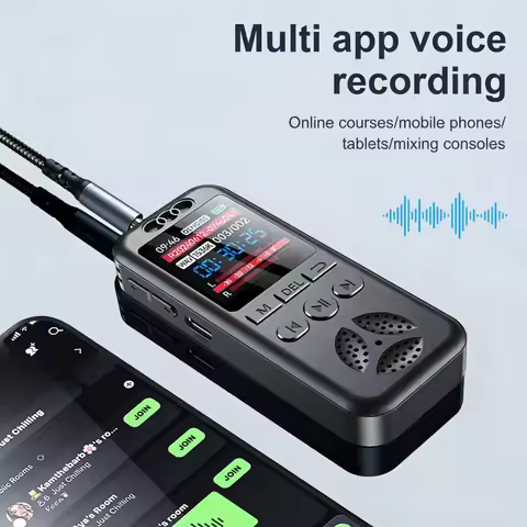 Mini Voice Recorder 1.44inches Color Screen Noise Cancellation MP3 Player Support 128GB Expansion Mi