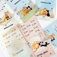 A Total of 6 Pieces A6 Money Bag Creative Cat Coloring Money Saving Cash Storage Coin Purse a6 Walle