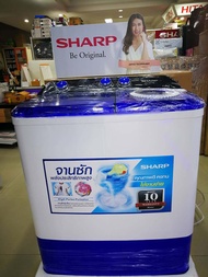 ราคาพิเศษ SHARP เครื่องซักผ้าฝาบนแบบ 2 ถัง 8.0 KG รุ่น ES-TW80T-BL รับประกันมอเตอร์ 10 ปี แถมขาตั้งยกเพิ่มความสูง