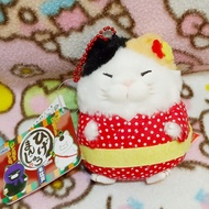 10cm絕版Amuse日版景品和服饅頭貓細毛公仔吊飾