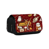 Harry Potte rs Double-Layer Pencil Case Cartoon Anime Movie Flower Student Pen Stationery Box 26.3.1