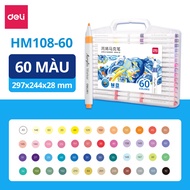 Bút Sơn Acrylic Marker 12/24/36/60 Màu Chính Hãng Deli - Lượng Mực Lớn - Không Bị Rửa Trôi - DIY Nhi