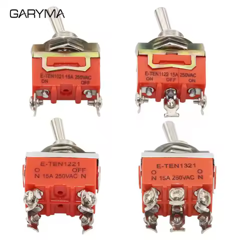12mm 2/3 Position Auto Toggle Latching Rocker Power Switch ON-OFF ON-ON ON-OFF-ON 10A 15A/250VAC Cap