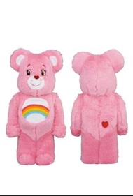 BE@RBRICK BEARBRICK 愛心熊 Care Bears - Cheer Bear 1000％ 粉紅色 有毛版