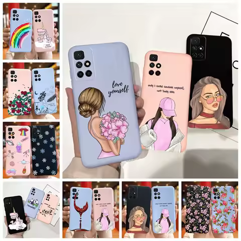Case For Redmi 10 2022 Stylish Girl Flower Painted Cover For Xiaomi Redmi 10 Coque Fundas Redmi10 4G