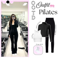 Ivanna Outfit Pilates Kekinian (Tanktop + Jacket + Skirt) 3in1 Sports Suit Wanita - FS39