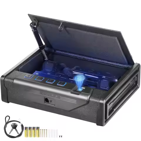 VEVOR Gun Safe Q235 Steel Pistol Safe 3-Way Quick Access Firearm Case Gun Box Advanced Biometric Tec