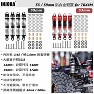 [Cool Wheel Shop] INJORA TRX4M 53/59mm Aluminum Alloy Shock Absorber (Black/Red, 4 Pcs)