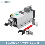 NEW & HOT 2.2KW CNC Spindle Motor 110v / 220v ER20 Spindle 400hz 24000RPM + ER20A wrench + 2pcs ER20