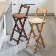 Senzhiyun Bar Stool Kitchen Backrest Chair Living Room Foldable High Chair Bar Chair Solid Wood Home Dining Chair Sto00