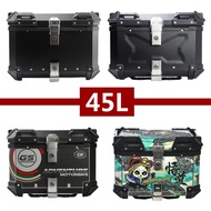 45L Motorcycle Aluminum Box Moto Top Case 45L Universal Motorcycle Rear Luggage Box 45L Locomotive T