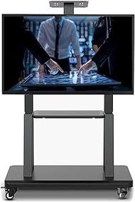 TV stands Floor Standing Universal For 55 Inch TV, Heavy Duty Black Mobile TV Cart With Lockable Wheels &amp; Camera Shelf, Boardroom/Hotel/Studio beautiful scenery