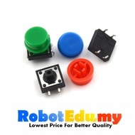 Push Button / Butang 12*12mm With Button Cap Random Blue/Red Tact Switch