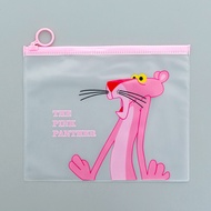 กระเป๋าซิปลอค ลายเสือชมพู พิงแพนเธอร์ pink panther ขนาด A5 กระเป๋าดินสอ ใส่เครื่องเขียน กระเป๋าซิปล็อค กันน้ำ มีหูกลม BY muisungshop