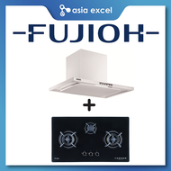 FUJIOH FR-CL1890 90CM CHIMNEY HOOD + FUJIOH FH-GS5530 SVGL (LPG) / FH-GS6530 SVGL (PUB) 3 BURNER GLASS GAS HOB