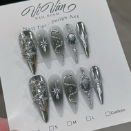 155 Nail box y2k unique black jelly color. Y2k fake nails