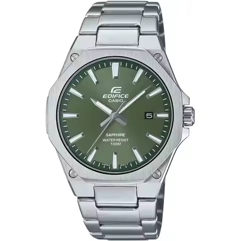 Casio Edifice Men's Watch EFR-S108D-2AVEF, Stainless Steel, Green Dial, Sapphire Crystal, Water Resi