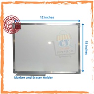 Whiteboard 12x18 inches with eraser holder - Size 12x18inches
