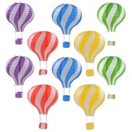 (GQWJ) 10PCS Hanging Hot Air Balloon Paper Lanterns Multicolor Foldable Reusable Paper Lamps Decorat