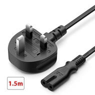 UK Plug to C7 Power Cord 1.5M for PS3 PS4 PS5 PSP Nintendo Switch Laptop Adaptor TV Replacement AC W