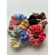 [Hair Faerie] Handmade Trio Coloured Silk Satin Scrunchies Super Soft All-Day Hold Getah Rambut Prem