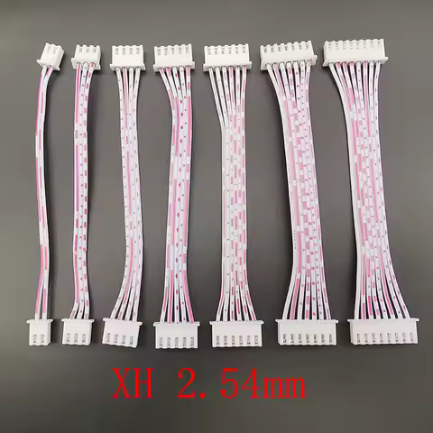 JST XH 2.54mm Pitch 2/3/4/5/6/7/8/10/12 Pin Female to Female Connector with 26AWG Red White Wire Cab