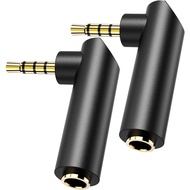 Penyesuai Audio Sudut 3.5mm Lelaki ke Perempuan, Penyambung Aux Jack Stereo TRS Bersalut Emas Sudut 