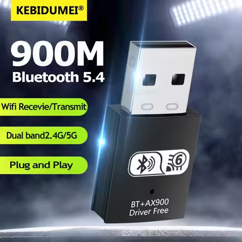 AX900 USB WiFi6 Bluetooth 5.4 Adapter 2in1 Dongle Dual Band 2.4G&5GHz USB WiFi Network Wireless Wlan
