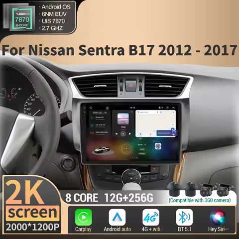 For Nissan Sentra B17 2012-2017 Car Radio Multimedia Navigation Wireless BT CarPlay Android 4G GPS C