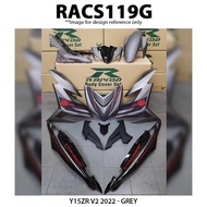 Rapido Cover Set Yamaha Y15ZR V1 V2 2022 Accessories Motor Y15 Ysuku Color Cyan Grey Year 2k22 Kelabu LC-150 VR46 VR 46