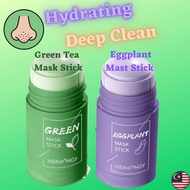 Green Tea Eggplant Clay Stick Mask Moisturize Face Care Oil Control Anti-Acne Facial Skincare Mud Mask 40g