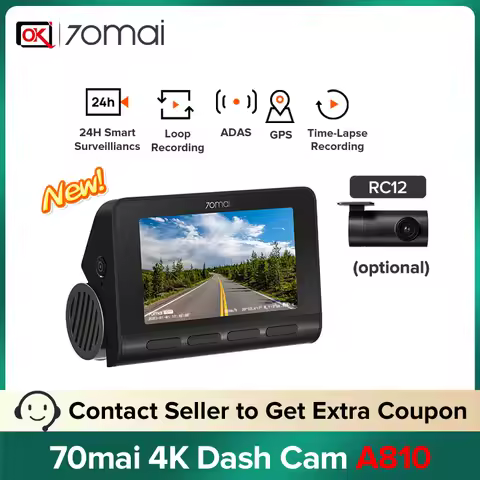 70mai New Dash Cam 4K A810-2 Set Built-in GPS 150°FOV AI Motion Detection 4K HDR Dual-Channel Record