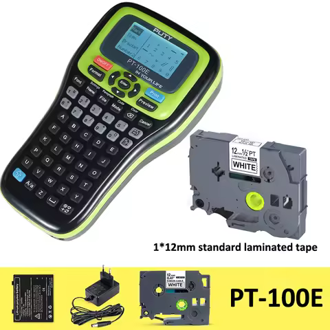 PT-100E New label printer for 6mm 9mm 12mm color tze label tape compatible Brother p-touch label pri