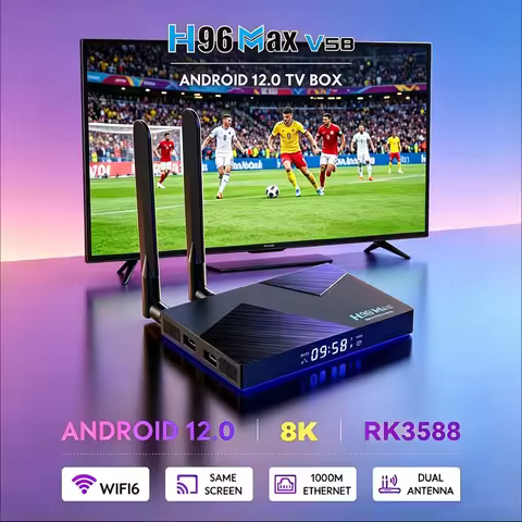 H96 MAX V58 Smart TV Box Rockchip RK3588 Android 12 8K Ultra HD WiFi6 BT5.0 8GB 64GB 1000M LAN Media