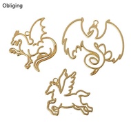 BLING 3pcs Stereo Dragon Horse Alloy Frame Dragon Horse Frame Shaped Molds Casting 3D Epoxy Resin Mo