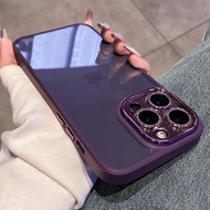 AUOVIEE เคสเพชรใสแวววาวหรูหราสำหรับ iPhone 14 13 12 11 Pro Max Plus ฝาครอบเคสกันกระแทกมือถือป้องกันเลนส์