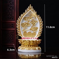 Golden Fruit Card Base Backlit Buddha Statue Solid Wood Buddha Elevated Guanyin Bodhisattva Base Sta