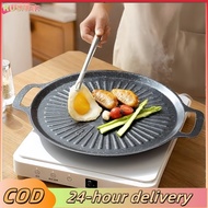 RUSNAK Grill Pan Korean BBQ Non-stick Thick Cast Iron Suitable Outdoor Camping Frying Stone Cooker P