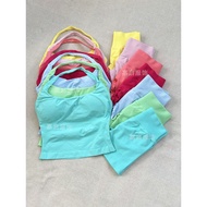 Ready Stock DFYNE Same Style Yoga Vest Women Halterneck Vest Shorts Suit Seamless Yoga Fitness Suit