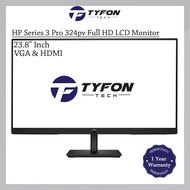 HP Series 3 Pro 23.8" Inch Widescreen Full HD LED Backlit LCD Monitor 324pv (Open Box)