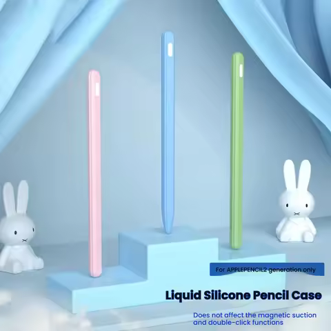 Silicone Case for Apple Pencil 2 2nd Generation Stylus Silicone Pen Cover with Pen Cap for Apple Pen