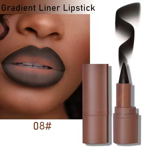 Maroon Gradient Matte Lipstick Crayon Lip Liner pencil,Flawless Contour Gradual Ombre Effect lipstic