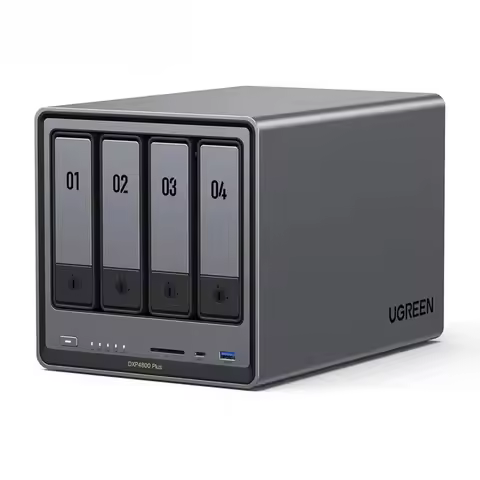 DXP4800 Plus 4 Bay Desktop NAS Intel Pentium Gold 8505 5 Core CPU 4K 60Hz Network Attached Storage (
