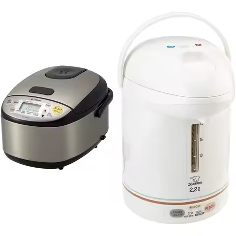 Zojirushi NS-LGC05XB Micom Rice Cooker & Warmer, 3-Cups (uncooked), Stainless Black & CW-PZC22FC Mic