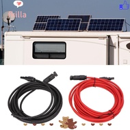 FKILLA  Panel Wire, 12AWG Wire 4mm² Diameter  Extension Cable, Waterproof Black 3 Meter + Red 3 Mete