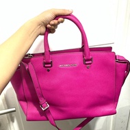 Preloved Tas MK Selma Satchel Fuschia Authentic Original