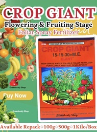 Crop Giant Foliar Spray Water Soluble for Flowerand Fruit Stage,Pampabulaklak Pampabunga GreenLeafy 