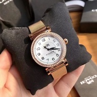 購COACH蔻馳手錶 金屬編織錶帶石英錶 女生時尚鑲鑽腕錶 麥迪遜系列劉雯同款女錶14503398 14502651